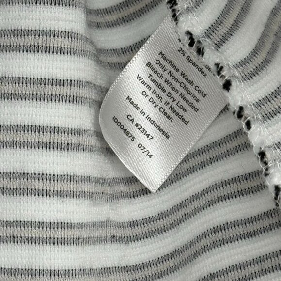 Talbots Woman Striped Black White Top 3/4 sleeve Size 2X  cotton stretch - Picture 3 of 9